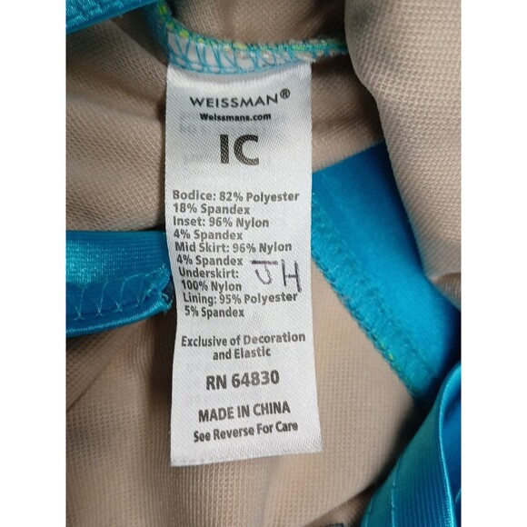 Weissman Dance Child IC Costume Leotard Dress Polkodot Blue Bow - Picture 7 of 9